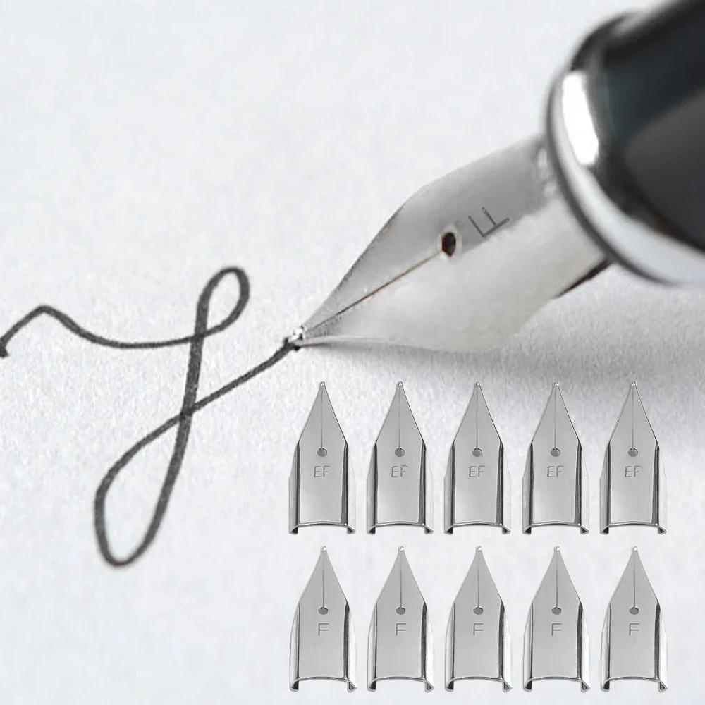 Universal Fountain Pen EF/F Nibs 0.5MM 0.38MM Metal Replacement Pencil Tips Student Writing Tool Pens Refill Office Stationery