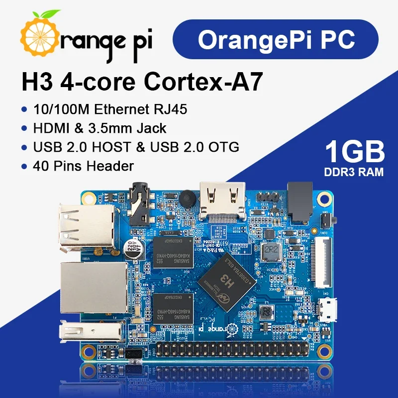 ToPESsOrange Pi PC 1GB Ram Allwinner H3 Mini PC Support Android Ubuntu Debian Image Development Board