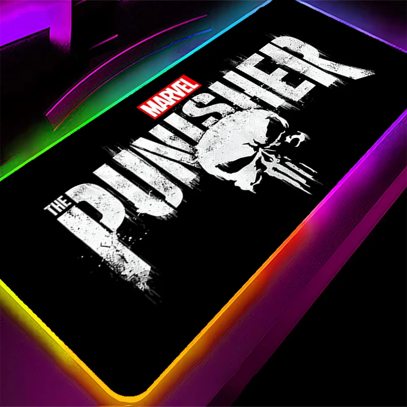 لوحة ماوس للألعاب RGB بإضاءة خلفية كبيرة لألعاب الكمبيوتر، لوحة ماوس LED بيضاء مطاطية مع حافة قفل، حصيرة ماوس الألعاب XXL