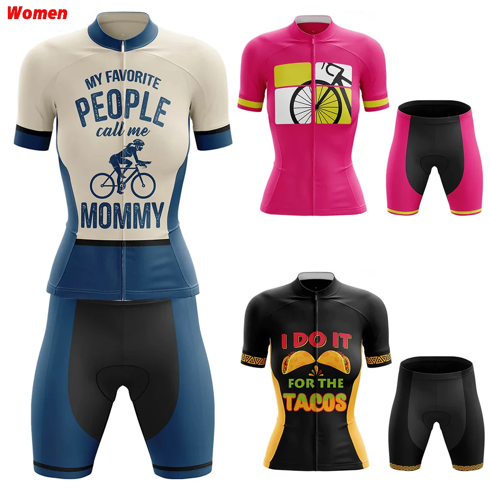 

Call Me Mommy Bicycle Clothing Jersey Cycling Uniforms for Women Team Set Bike Sports Bicycles Women Cycling Suit Road Bikes
