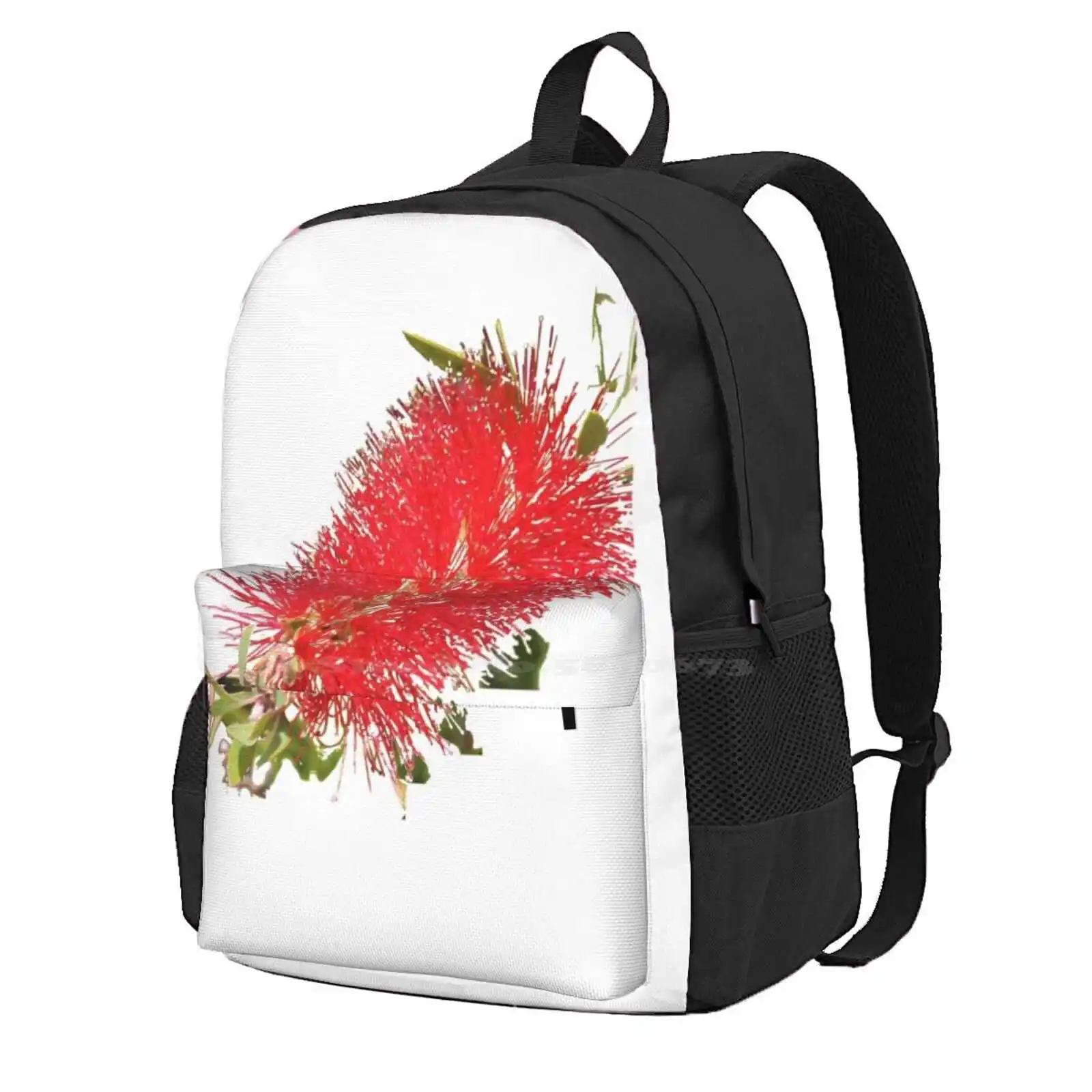 Bottlebrush Hot Sale Schoolbag Backpack Fashion Bags Bottlebrush Australian Native Wildflower Flowers Floral Green Nature Boho