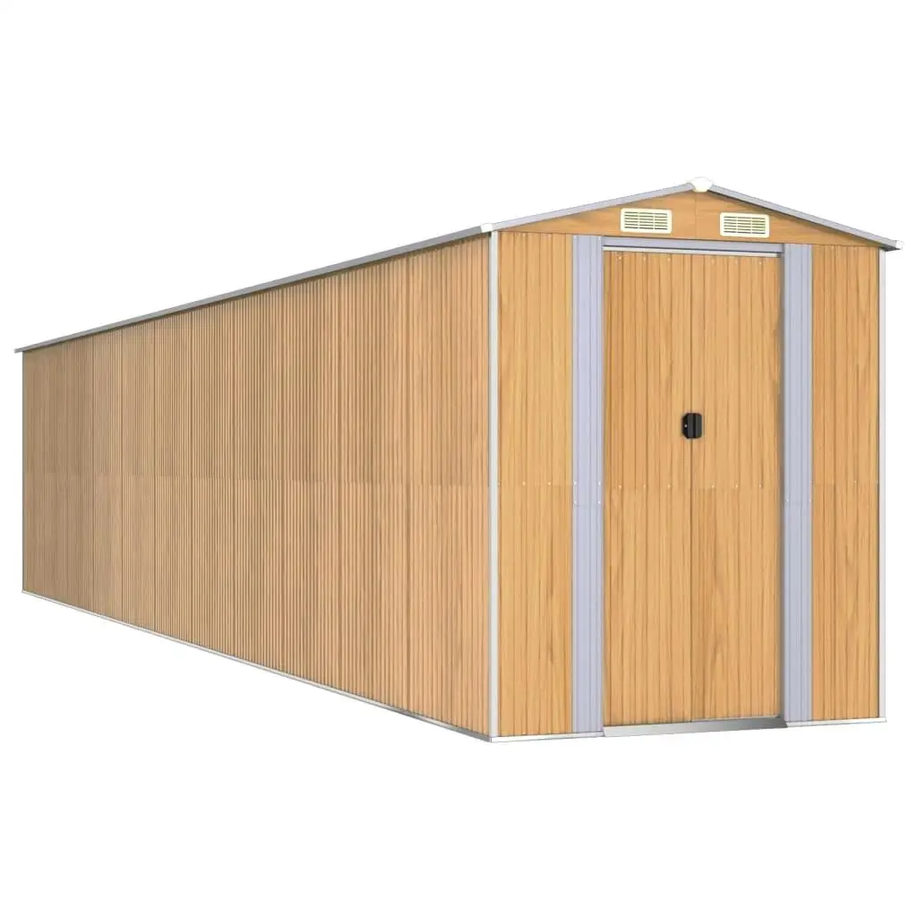 Light Brown Galvanized Steel Garden Shed Large Sliding Door Components for Outdoor Storage Solutions