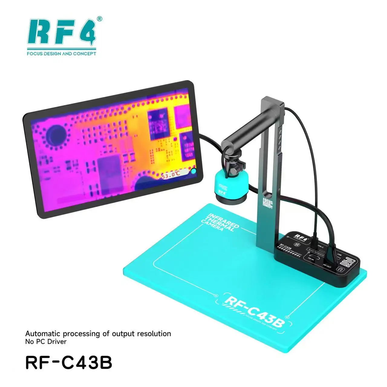 Il termocamera intelligente RF4 integra perfettamente con tutte le telecamere per microscopi per immagini termiche ad alta precisione - RF-C43B