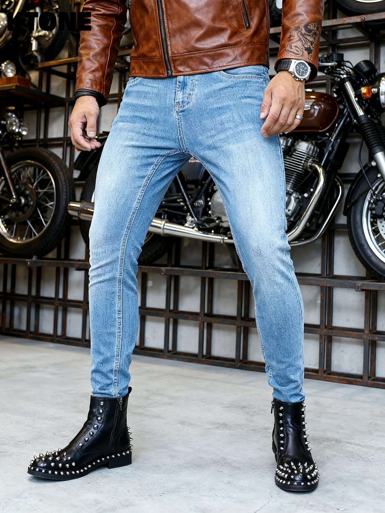 

Men's Blue Original Slim Jeans Pant Y2K Drip Style Casual Street Denim No accessories or belts included