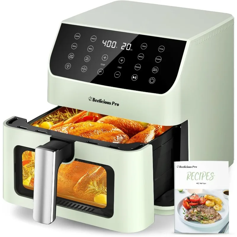 

5.8QT Large Air Fryer, 12-in-1 Digital Airfryer with Clear Window, 40+ Recipes, Flavor-Lock Tech, Shake Reminder