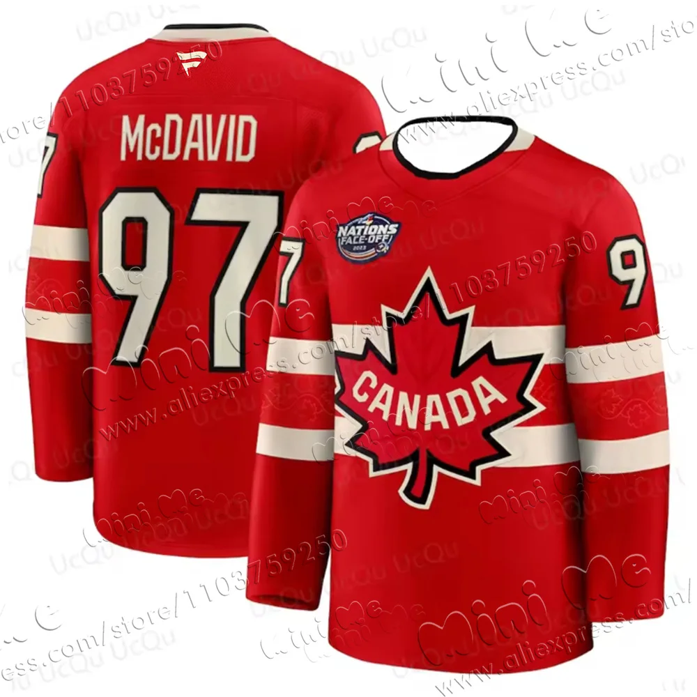 All Stars 2025 McDavid Canada #97 Hockey Crosby #87  Ice hockey 2025 4 Nations 3D Printed Jersey Long