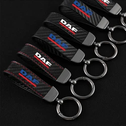 Car Keychain Key Holder Keyring Key Chains Lanyard for Keys For DAF Car XF 95 105 Car Accessories Carbon Fiber Texture Key Rings
