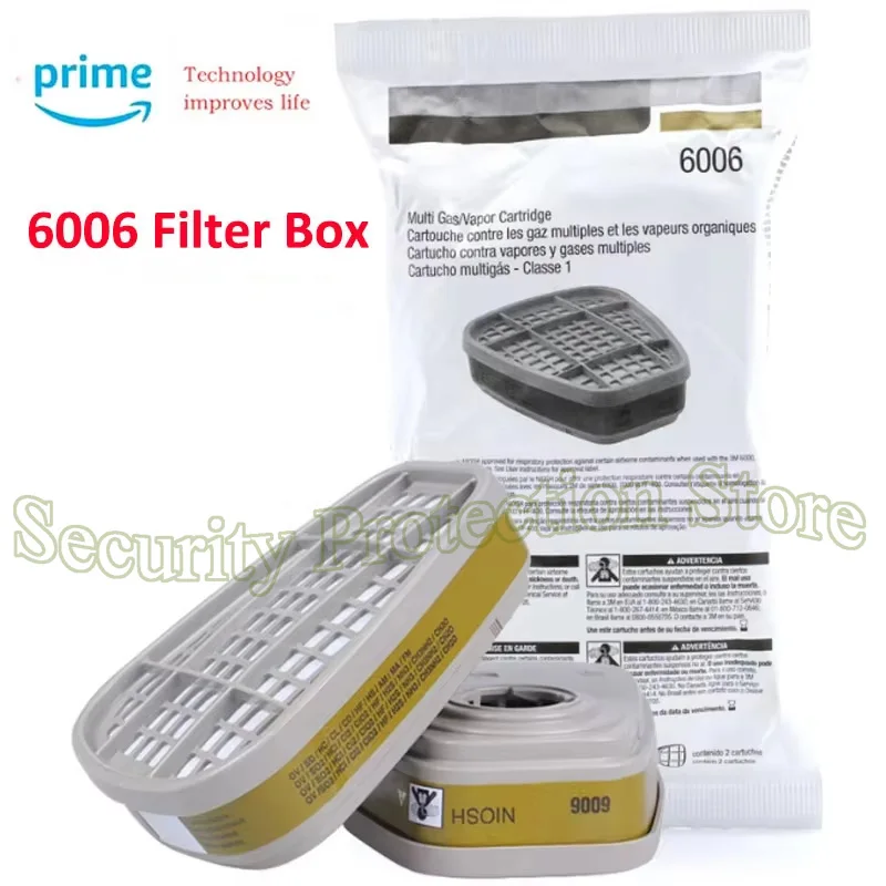 6006 필터 박스가 있는 7502 마스크 2138 필터 안개 방지 안경 유기 증기 방지 염소 염화수소 황화수소