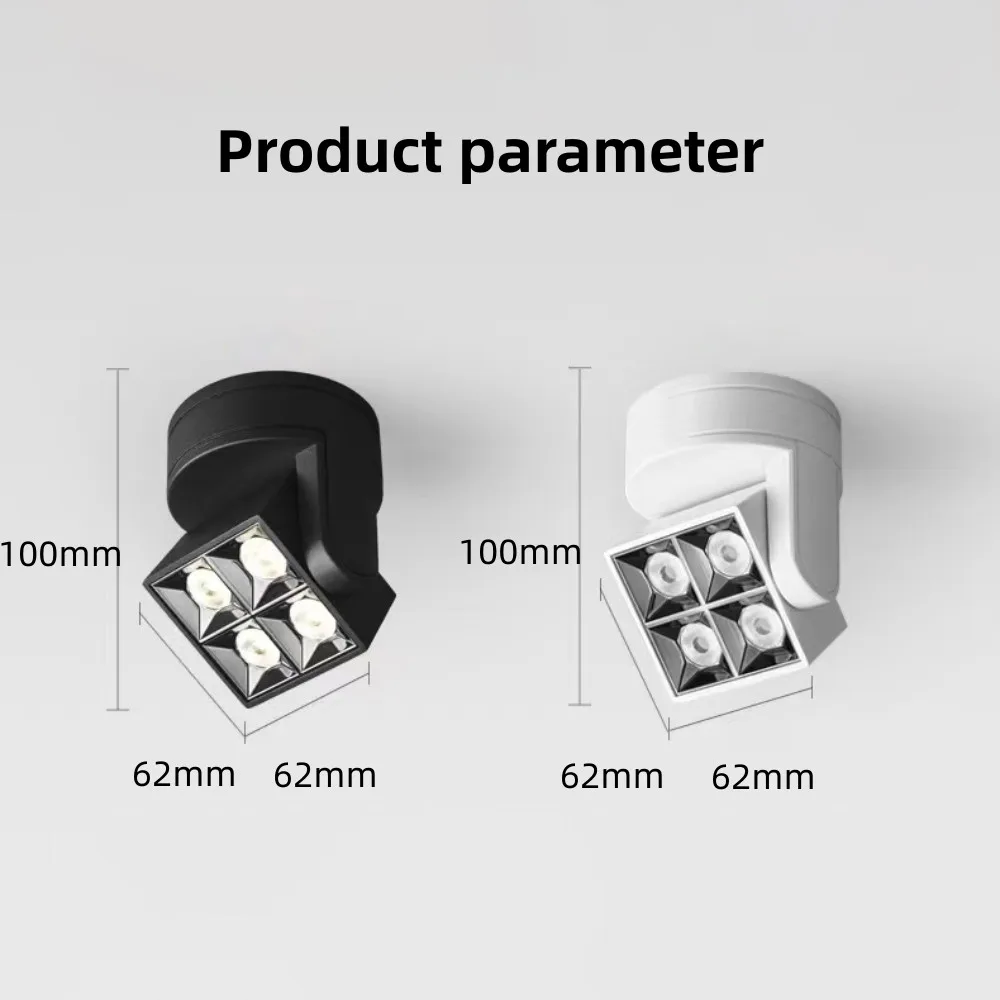 Imagem -05 - Dimmable Squareanti-glare Led Downlights Cob Teto Superfície Montada12w Ac85265v Rotação Ângulo Quarto Cozinha Iluminação Interior