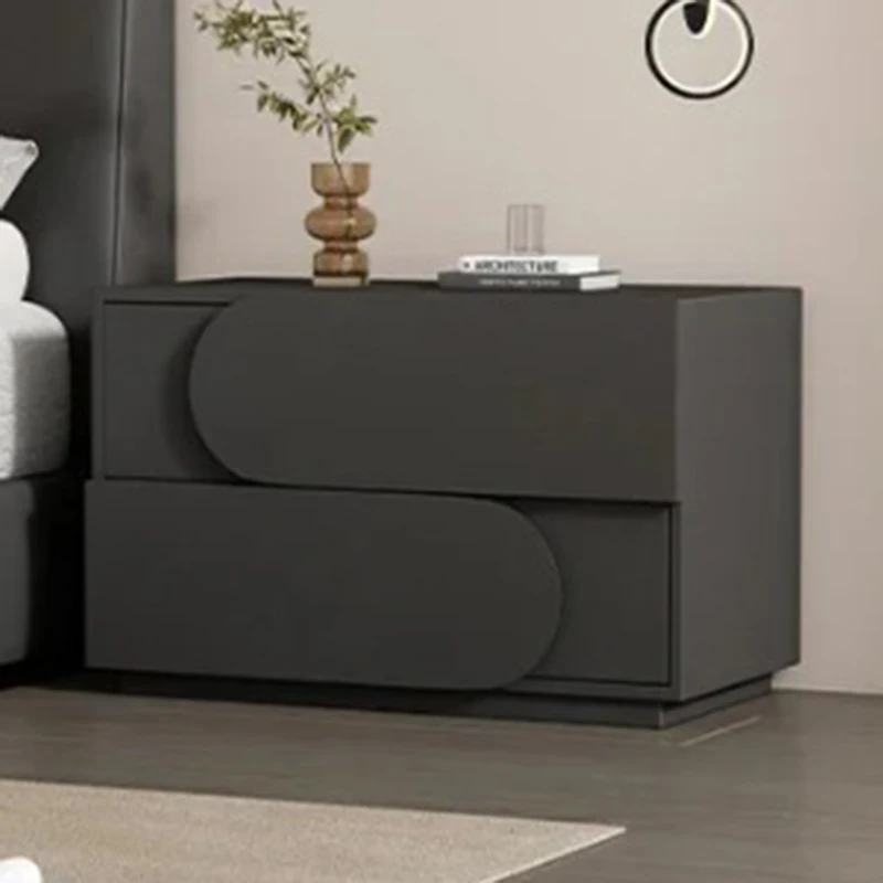 طاولة ليلية خشبية حديثة فاخرة بجودة تجميل رخيصة الثمن لتخزين طاولة السرير بسيطة أثاث جناح صالة Criado Mudo #2