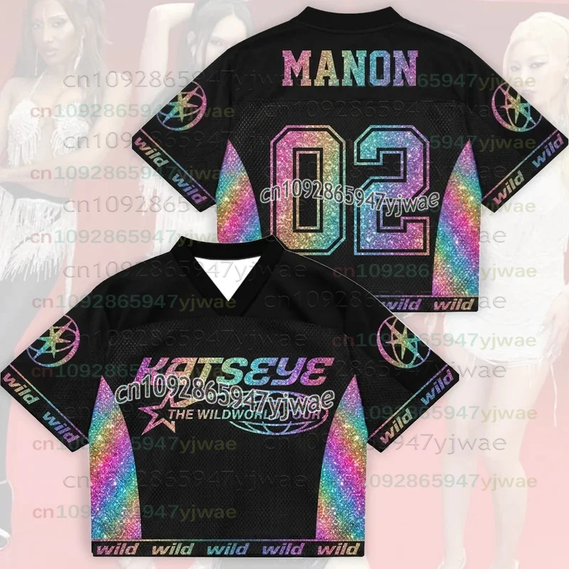 2026 Neues leuchtendes Katseye The Wildworld Tour Mesh-Jersey Geschenk für Eyekons Laser Dazzling Color Schwarzes T-Shirt für Männer und Frauen Fans-Oberteile – Detail 6