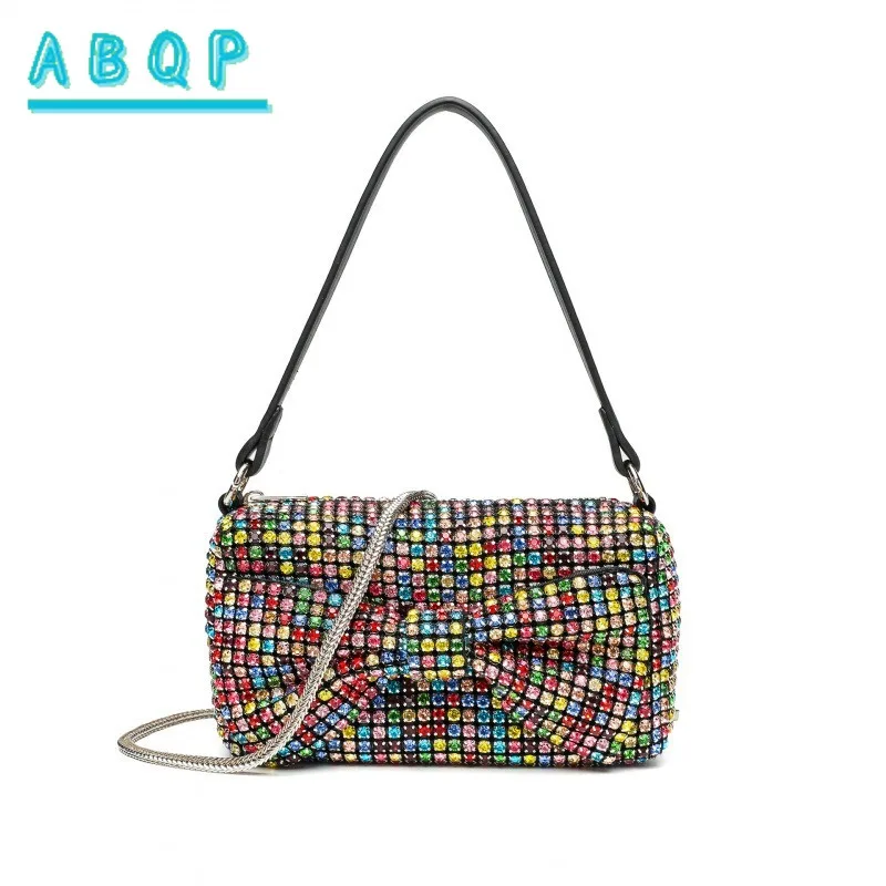 New Dinner Women's Bag Luxury Brand Dinner Party Dinner Personalized Women's Bag Diamond Shiny Women's Shoulder Crossbody Bag