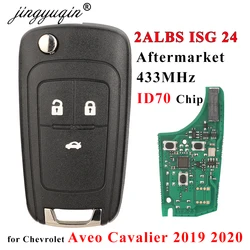 jingyuqin Remote Car Key 433MHz ID70 for Chevrolet Aveo Cavalier 2019 2020 2ALBS1SG24 Auto Key Replacement Full Control