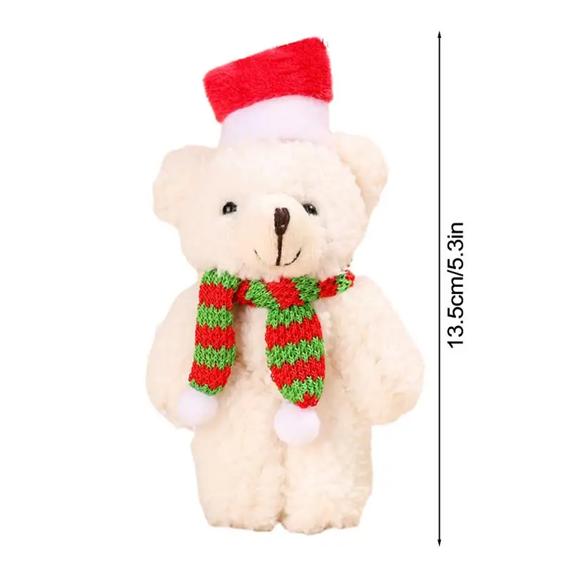 Urso de pelúcia Kawaii Brinquedo de pelúcia fofos bichos de pelúcia, Cachecol Ursos com Chapéu, Boneca Plushies, Decorações de Natal