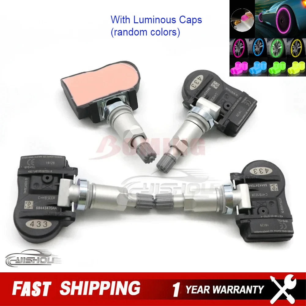 

433 МГц 4 шт. датчик давления в шинах 68443470AA TPMS для DODGE DURANGO для JEEP GRAND для CHEROKEE 2020 2021 Новый