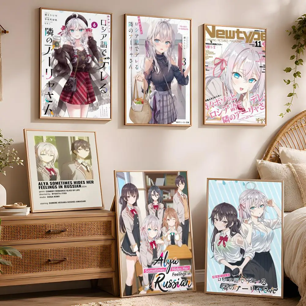 Anime Alya Sometimes Hides Her Feelings In Russian Poster Waterproof Peel and Stick HD Modern Wall Decor for Bedroom Living Room