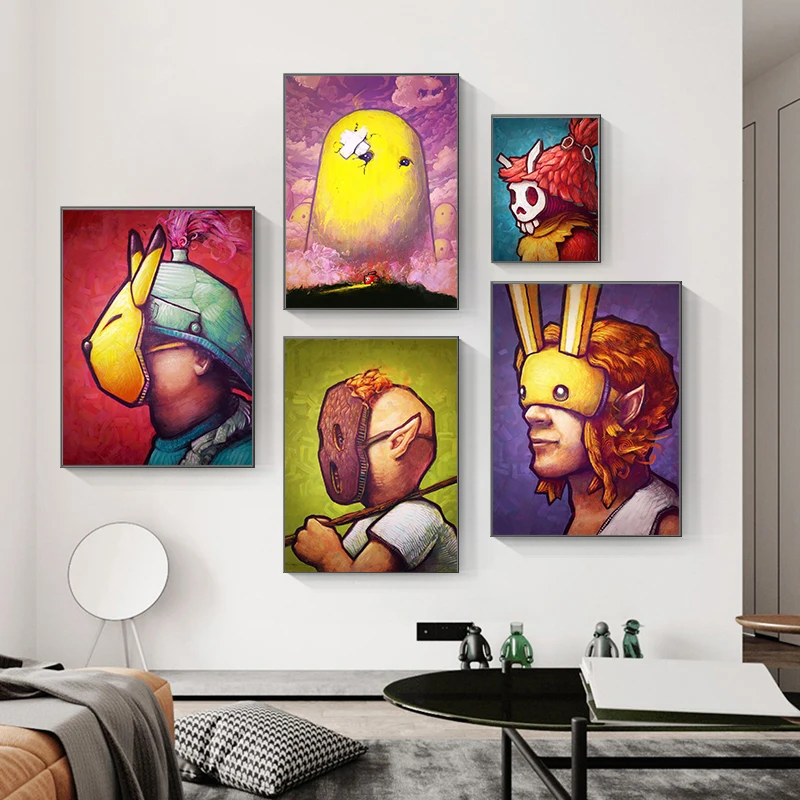 Cute Video Games Character By Ronan Lynam Poster Ludwig Flying Ship Portrait Canvas Prints Painting Wall Art Pictures Room Decor