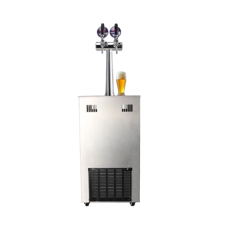 

Manufacturer 2 Tap Beer Cooler Tower Dispenser Font Stainless Steel Draft Beer Kegerator Machine