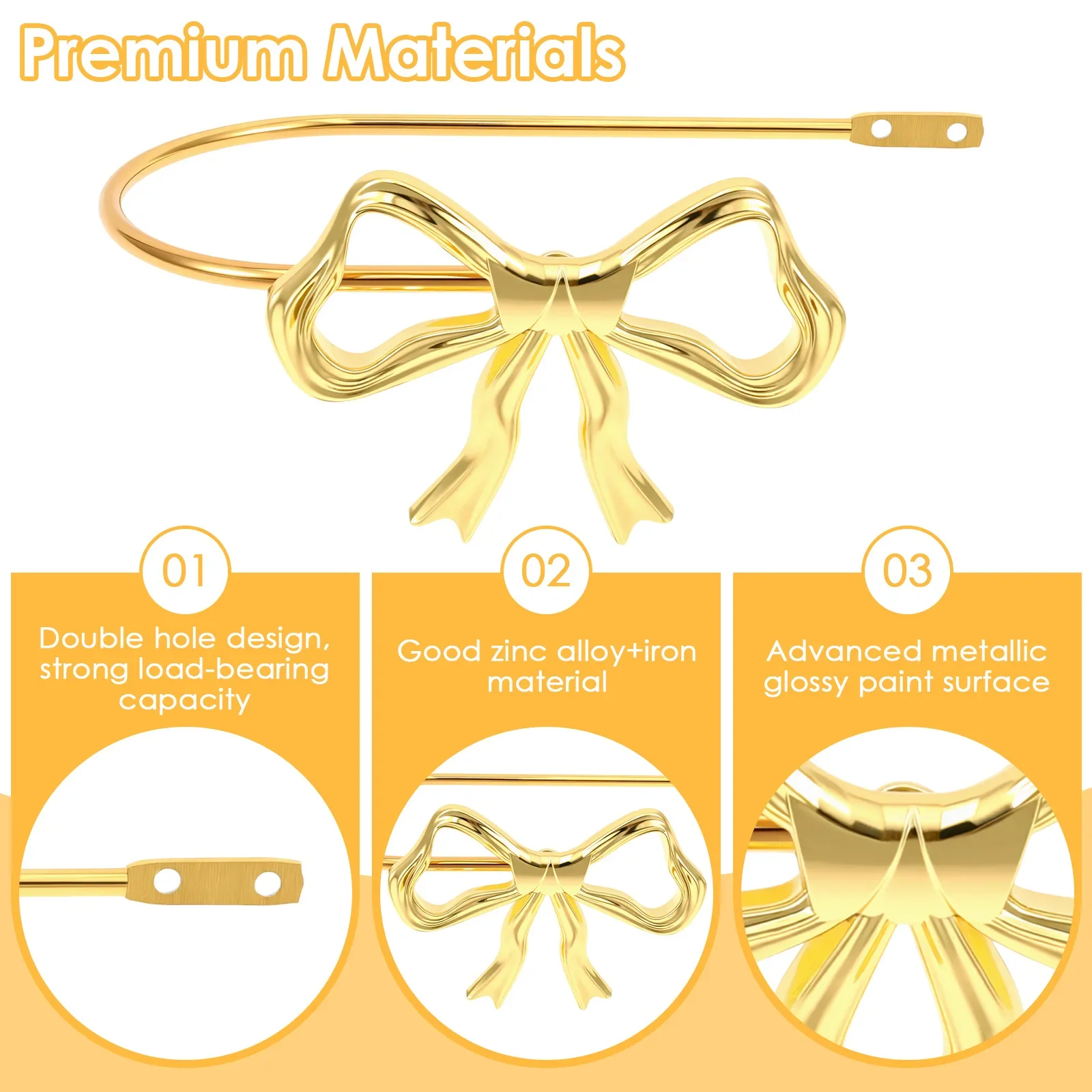 2 Pcs Metal Bow Curtain Holdbacks Decorative Gold Bow Knot Curtain Fixer Classic Rustic Window Drapery Holdback Hooks Home Decor