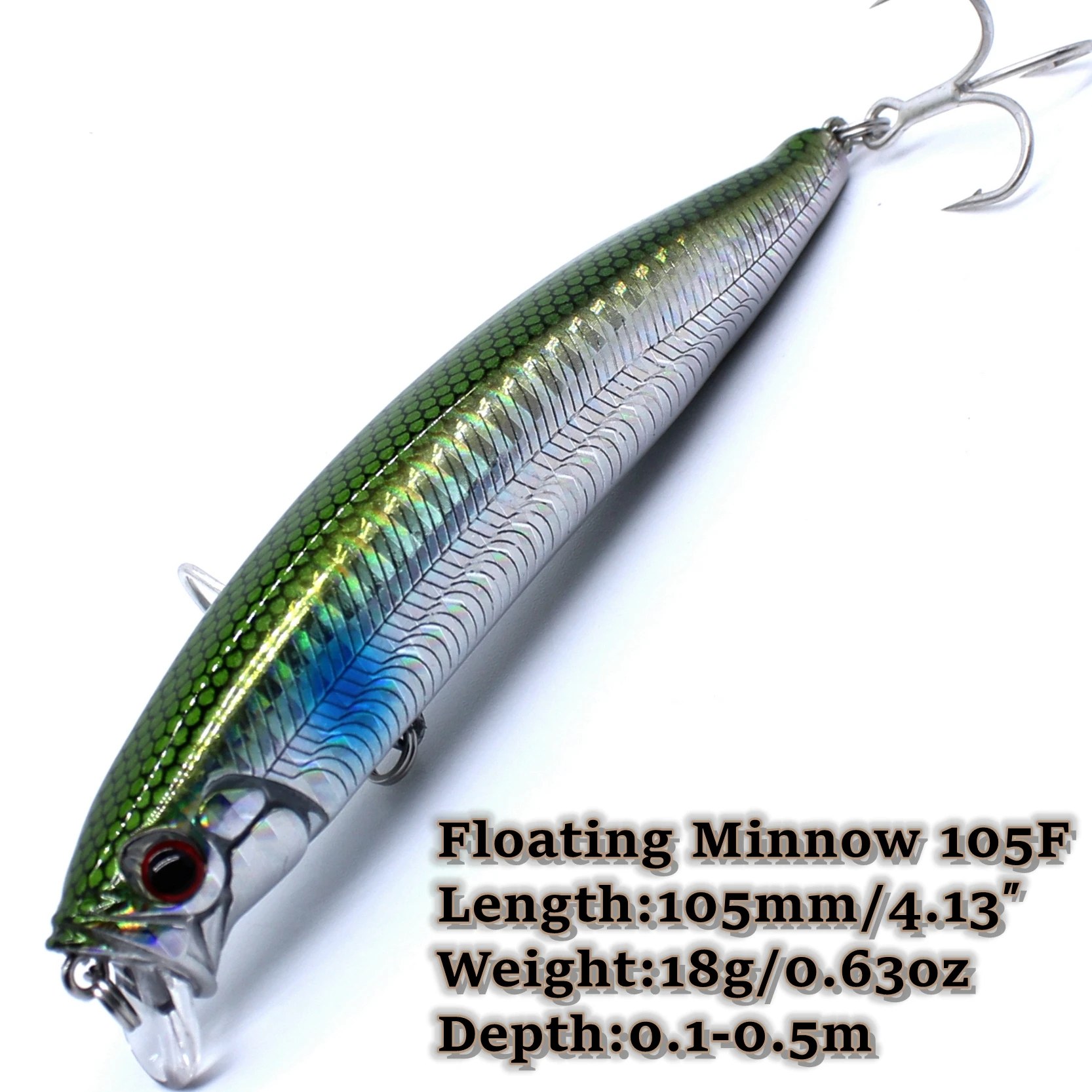 Przynęta Urządzenie do zabijania morza Pływający wobler 105 mm 18 g 0,1-0,5 m Twarda przynęta Minnow Jerk Przynęta wędkarska Transfer masy Haczyki do dalekich rzutów