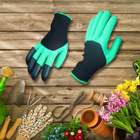 1 Double Clawed Gardening Gloves Waterproof, Lead-Free, Alcohol-Free, Puncture Resistant Latex Outdoor Tools for Digging