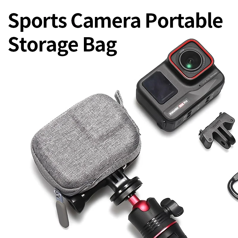 เคสอุปกรณ์เสริมสำหรับ GoPro 11 10 12กระเป๋ามินิเก็บของแบบพกพาได้กันน้ำซิปครึ่ง + ล็อคสำหรับไปโปร Hero11