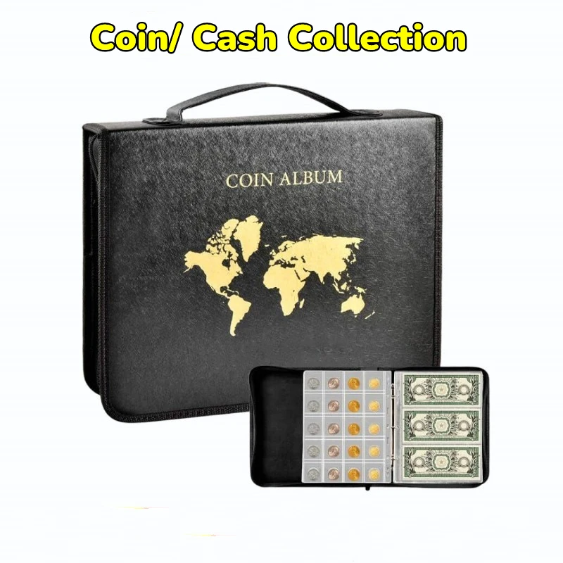 

Portable Album Coins Cash Collection Case Home Decor Photo Album for 200Coins 30Cash Collection Book Scrapbook Collector Gifts