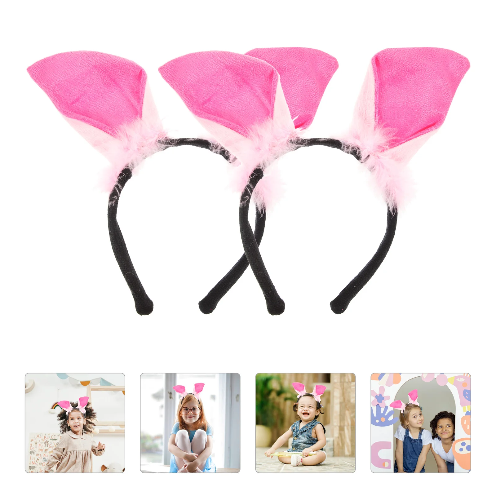 6 Pcs Animal Headband Masquerade Accessory Kids Performance Headdress Headgear Role-playing Costume Short Wool