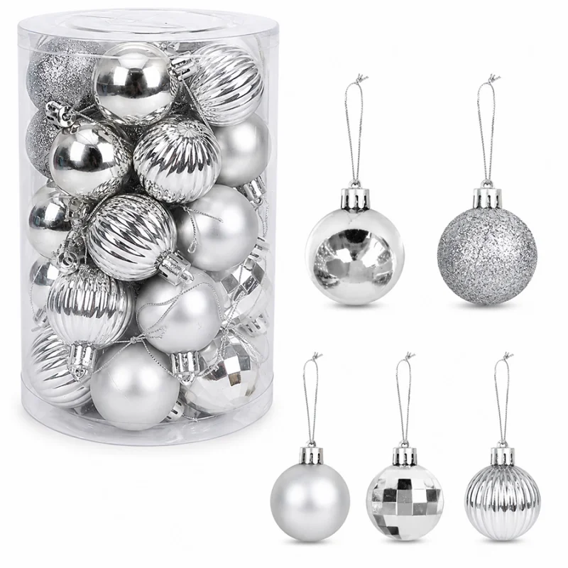 34Pcs/Box 4cm Christmas Ball Decoration Xmas Tree Pendent Ornaments for Home Decor Navidad New Year 2026 Party Gift Supplies