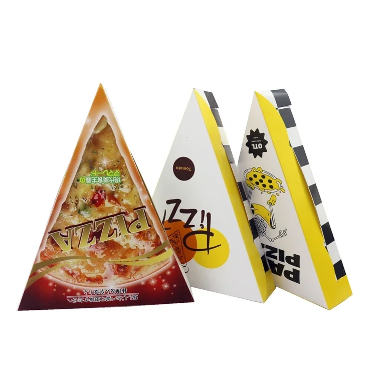 

Food Grade Eco Friendly Custom Corrugated triangle Paper Pizza Box for Single Slice pizza paper packaging Box