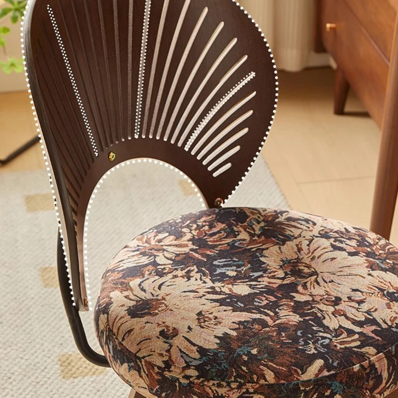 Swivel Computer Chair with PU Leather Cushion Adjustable Height Back Support for Home Office Study Makeup Desk