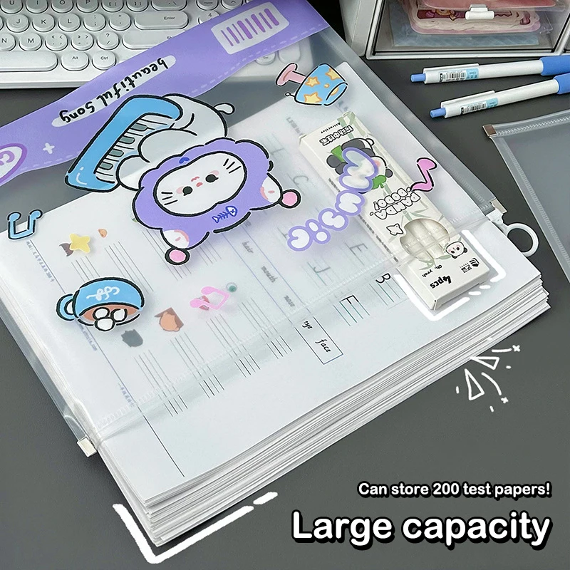 Capybara-Sac de Rangement Transparent pour Documents A4, Poudres à Fermeture Éclair