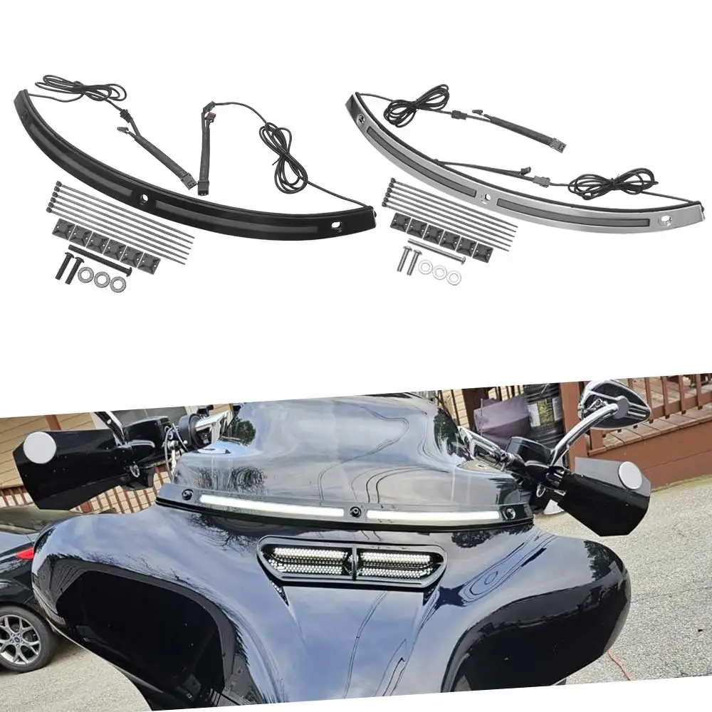 

Motorcycle Led Turn Signal Light Fits For Harley Touring Street Glide Road Glide Electra Glide Tri Glide 2014-2025 Black/Chrome