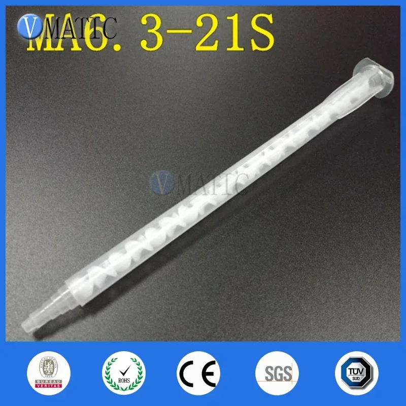 ‌MA6.3-21S Static Mixer Nozzle | Dual Cartridge Epoxy Resin Mixing Tip | High Viscosity Adhesive Applicator for Industrial Glue