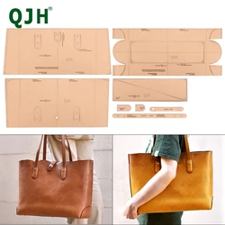 Classic Retro Tote Bag Large Capacity Tote Bag Shoulder Bag Kraft Paper Template DIY Leather Craft Pattern With Hole Accessories