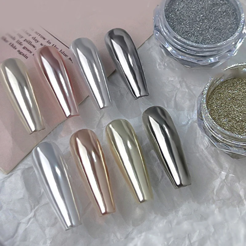 Chameleon Aurora Nail Art Powder - 0.5g กล่อง Glitter Magic Mirror Chrome Pigment