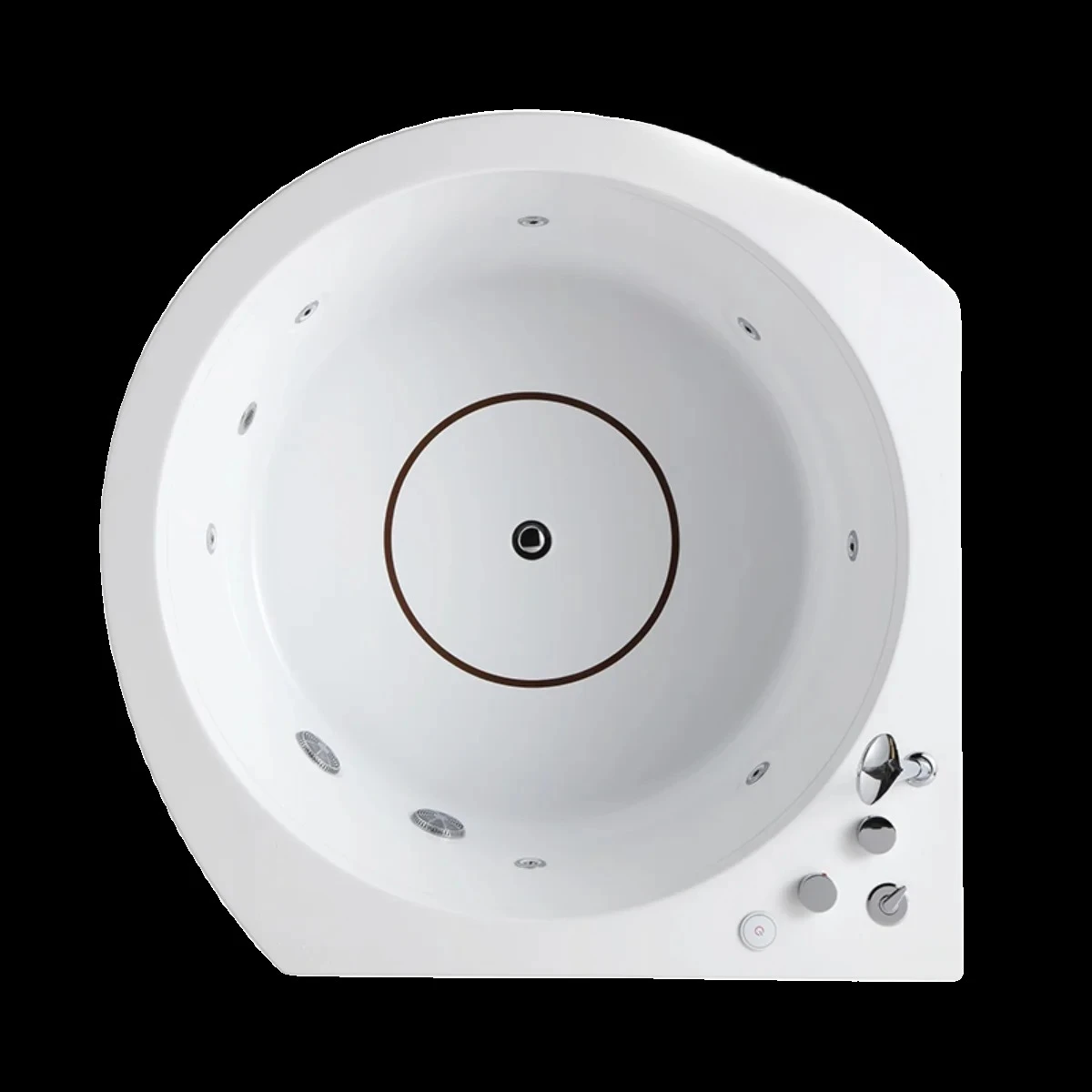 Circular acrylic independent massage bathtub LED upgradable constant temperature system Bubble bath Bluetooth music