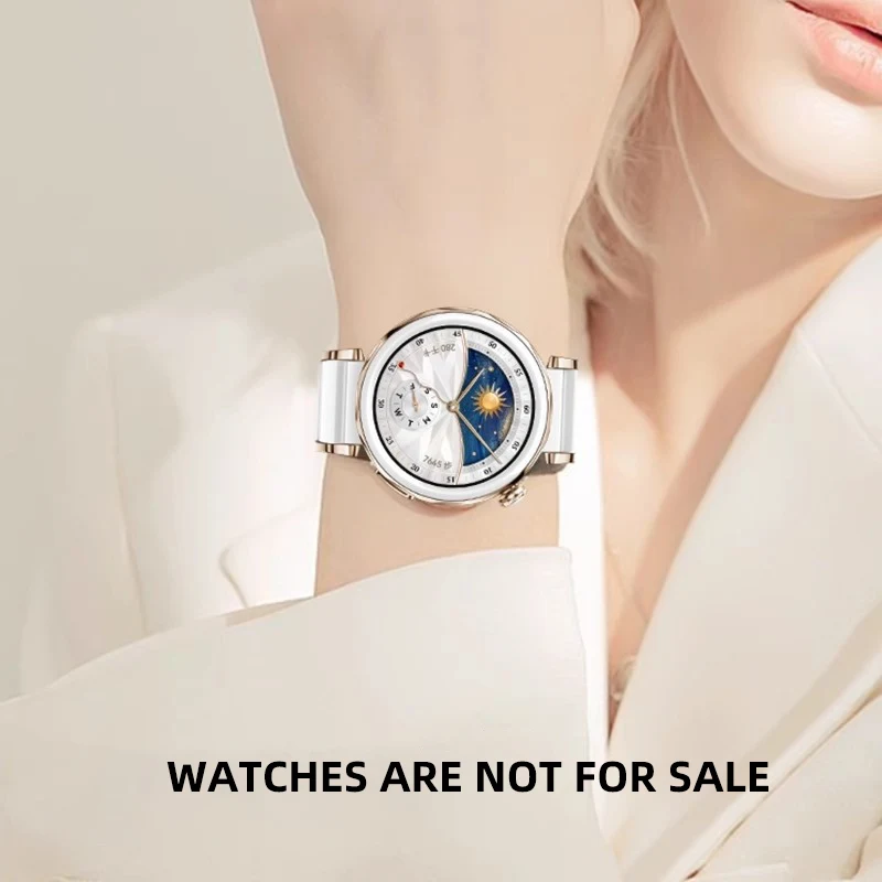 مناسبة لحزام ساعة Huawei GT5PRO، حزام ساعة رياضي ذكي watch4pro من السيراميك الأبيض، حزام ساعة نسائي أصلي جديد