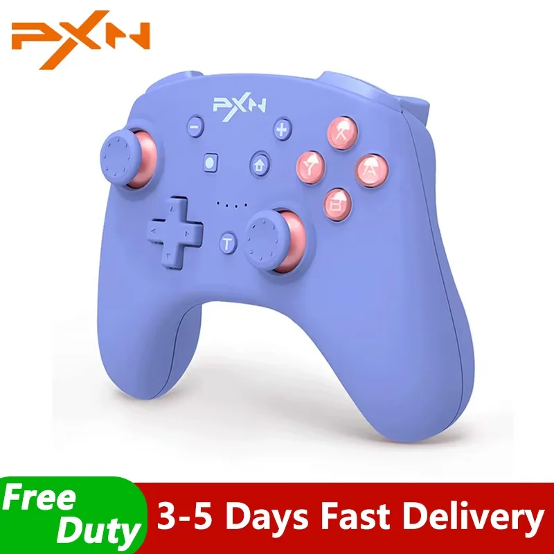 PXN Controller for Nintendo Switch Gamepads for PC iOS 16 Bluetooth Wireless for Switch Lite/PC USB Data Cable Remote NFC Pink