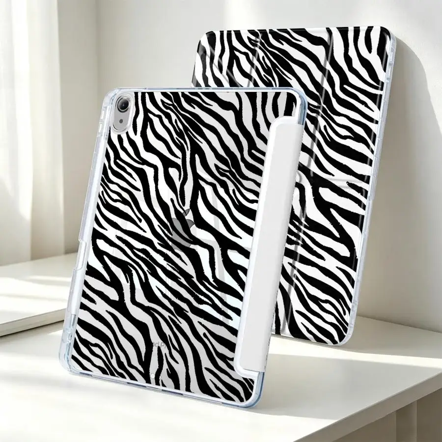 Tablet-Hülle für Samsung Galaxy Tab S7 FE A9 Plus A8 S9 Plus S8 S10 Lite A11 mit Stiftschlitz, Zebra-Print