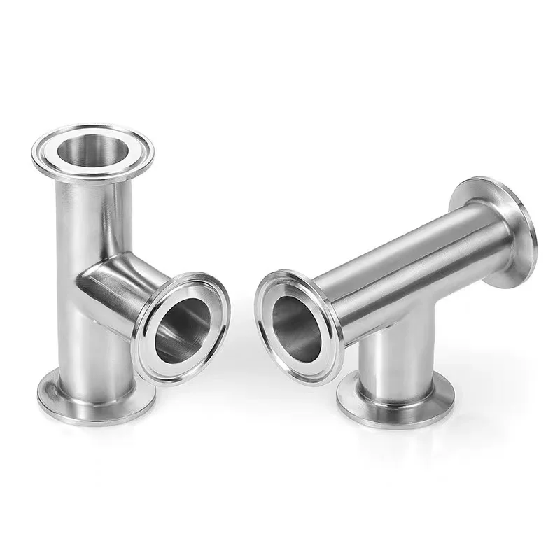 SS304 SS316L Sanitary Tri Clamp Equal Clamp Tee Mirror Polishing stainless steel tee food grade 25mm 38mm Clamp flange tee