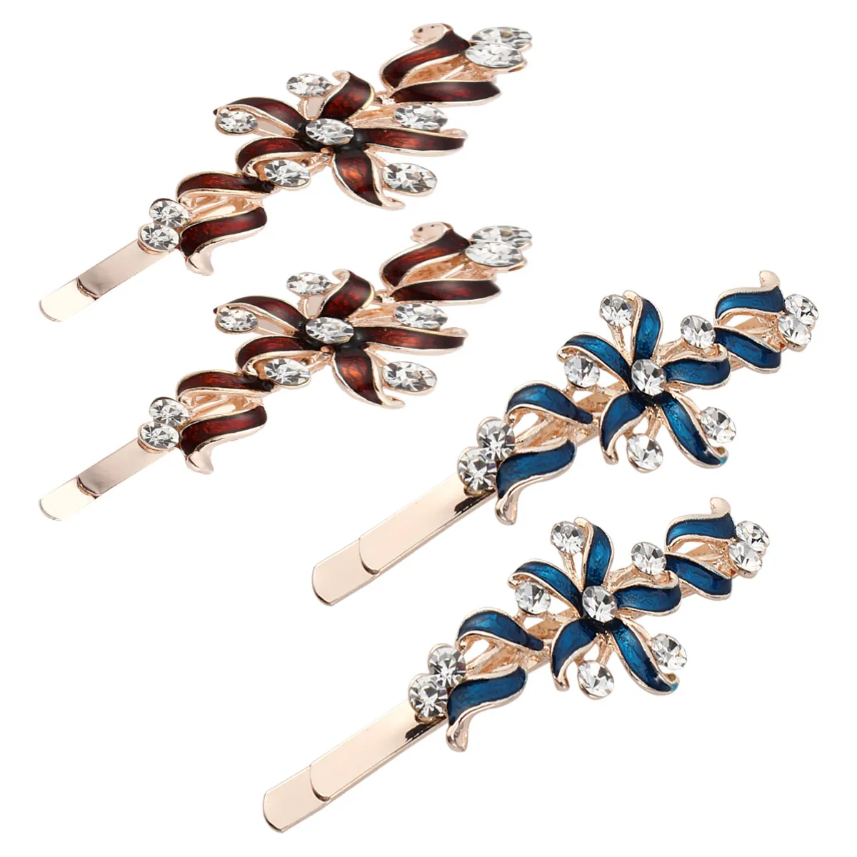 2Pairs Alloy Hair Clip Decorative Hairpins Fashion Barrettes for Women Travel Essential Hair Accessories