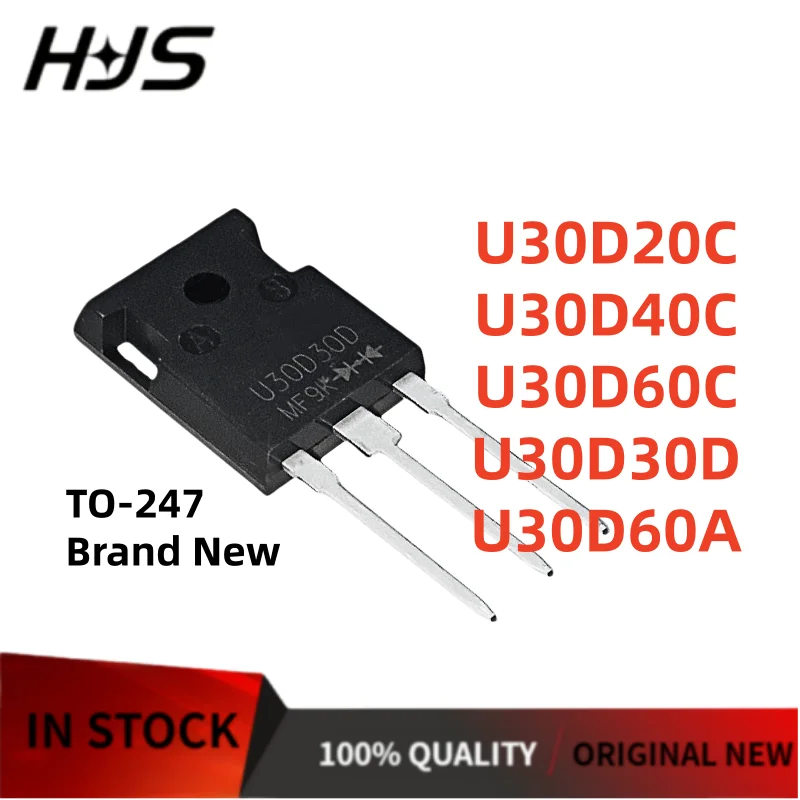 10Pcs New U30D20C U30D40C U30D60C U30D30D U30D60A TO-247 Fast Recovery Rectifier Diode
