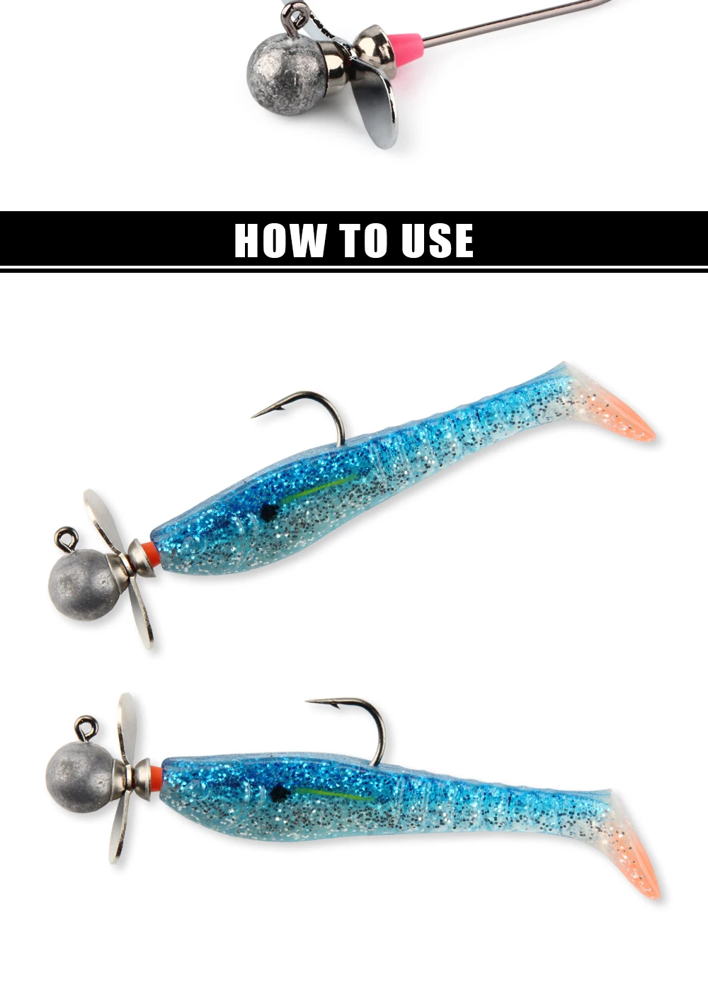 Palisander-Swimbait-Jigkopf mit Klinge, 5 g, 7 g, 10 g, 14 g, langer Schaft, Schiebehaken für Salzwasser, Süßwasser, Bass, Crappie-Angeln, 2 Stück/Packung – Detail 6