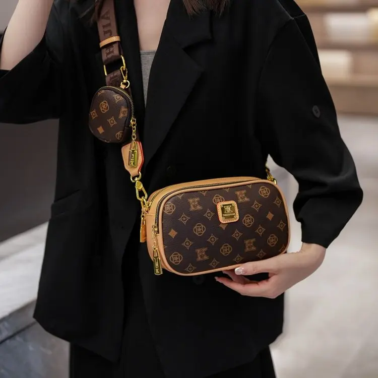 

Новая винтажная сумка-ведро с цветочным принтом 2026 года, универсальная сумка через плечо с регулируемым ремнем и верхней ручкой, для повседневного использования