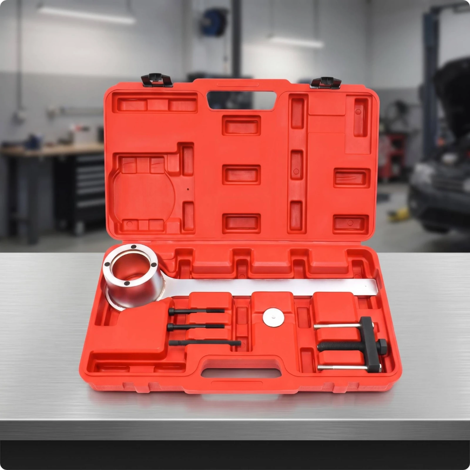 Crankshaft Pulley Puller Kit Portable Crankshaft Pulley Puller Compact Heavy-Duty for Mechanics, Engine Bay Maintenance