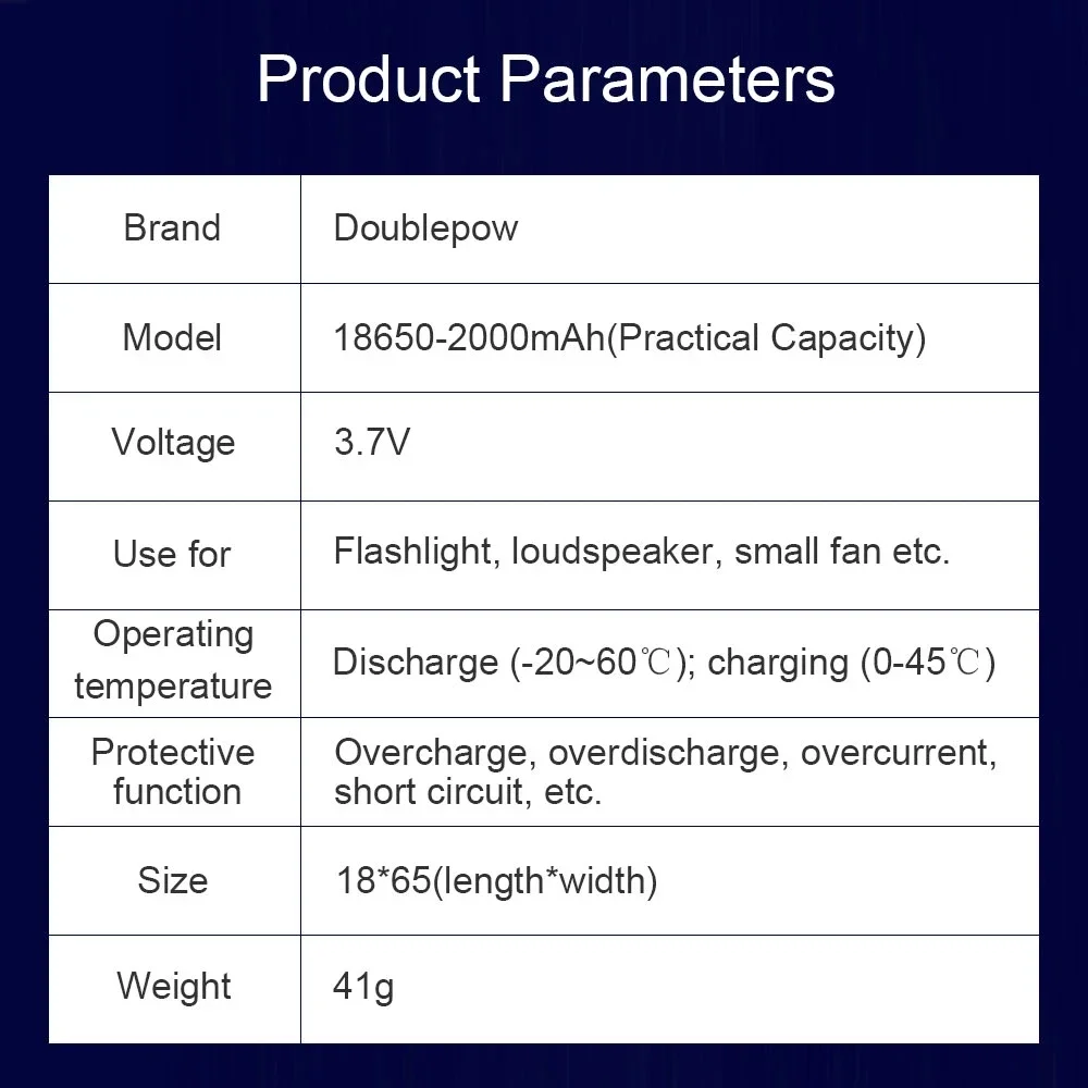 18650 Rechargeable Battery 3.7V 2000mah ICR Lithium Battery Li-lon Li-po Battery For Headlamp Mini Fan Laser Pointer Flashlight