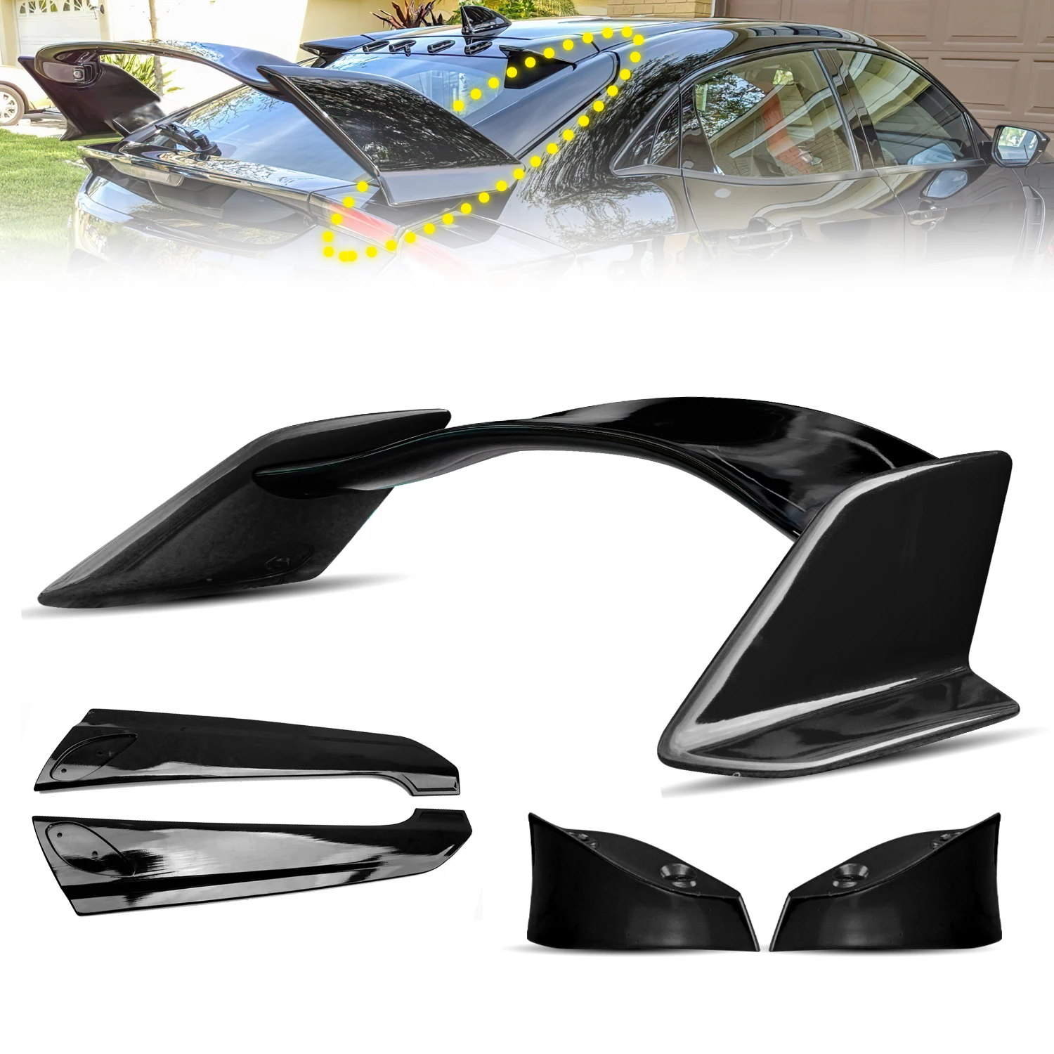 Archaic Car Tail Wing for FK7 FK8 TYPE-R Carbon Fiber Rear Spoiler Tail Trunk Wing for civic hatchback 2016-2020