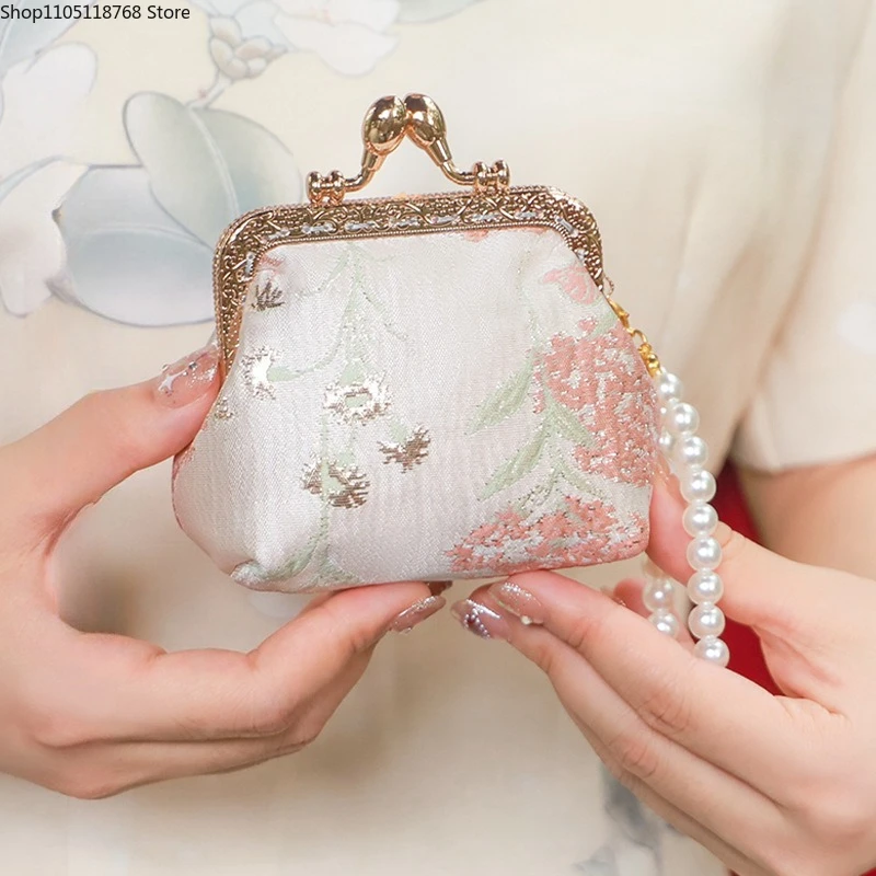 Monedero con brocado bordado, Mini bolso pequeño Retro elegante para fiesta de boda, bolso de mano de noche de diseñador de lujo para mujer