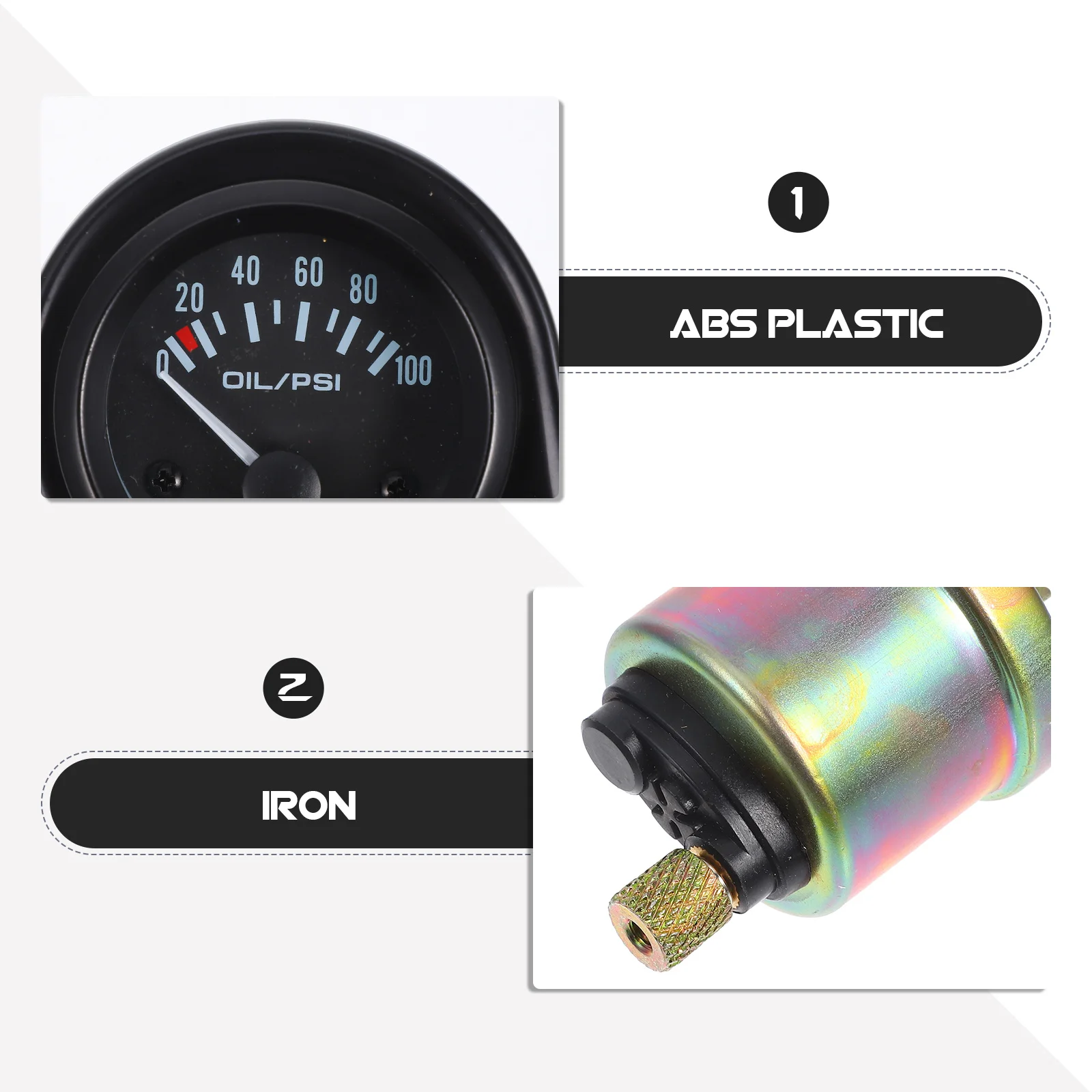 

Oil Pressure Gauge 52Mm 12V Automotive Voltage Meter For Car Engine Real-Time Oil Press Monitoring Mechanical Gauge Auto